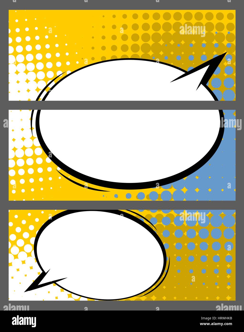 Fumetto palloncino colore orizzontale intestazione vuota Illustrazione Vettoriale