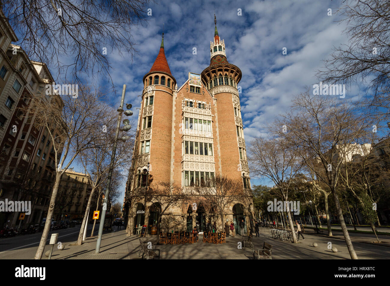 La Casa de les Punxes o casa Terrades, Barcellona. Foto Stock