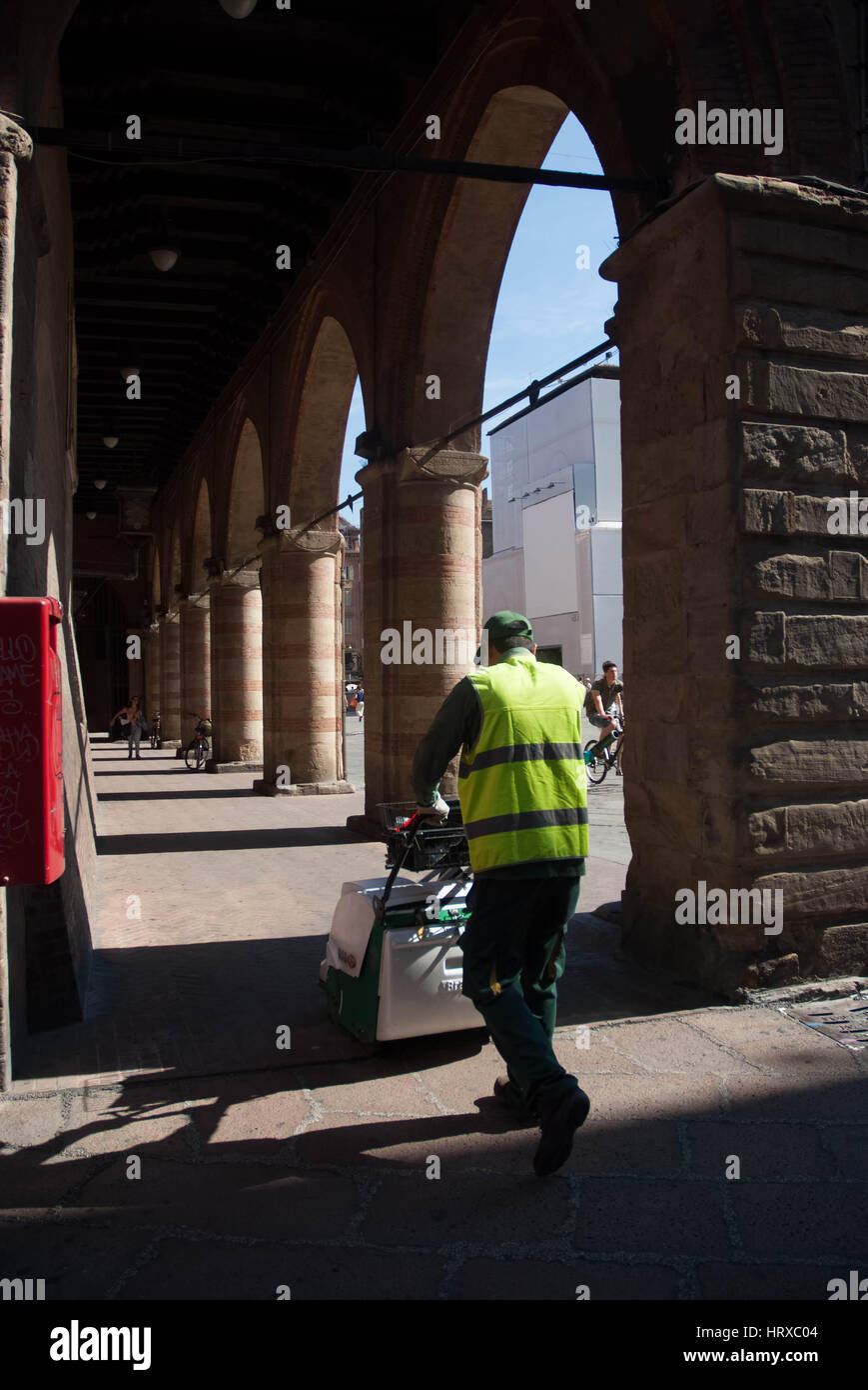 Bike roadsweeper energia solare Foto Stock