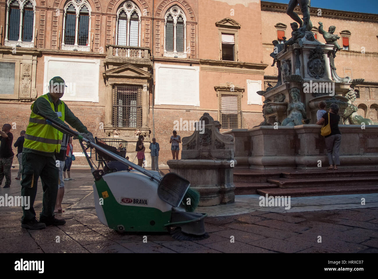 Bike roadsweeper energia solare Foto Stock