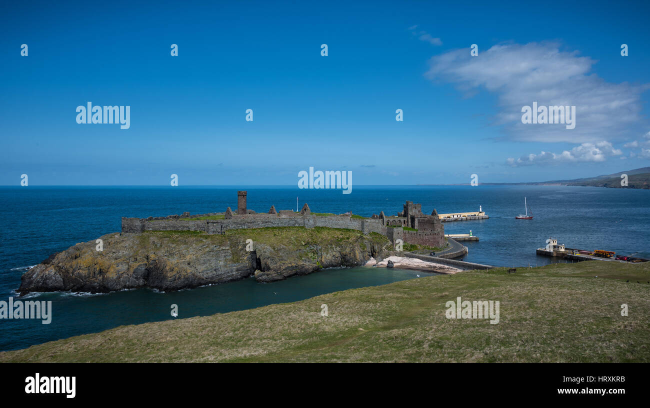 Il castello di pelatura, Isola di Man. Foto Stock
