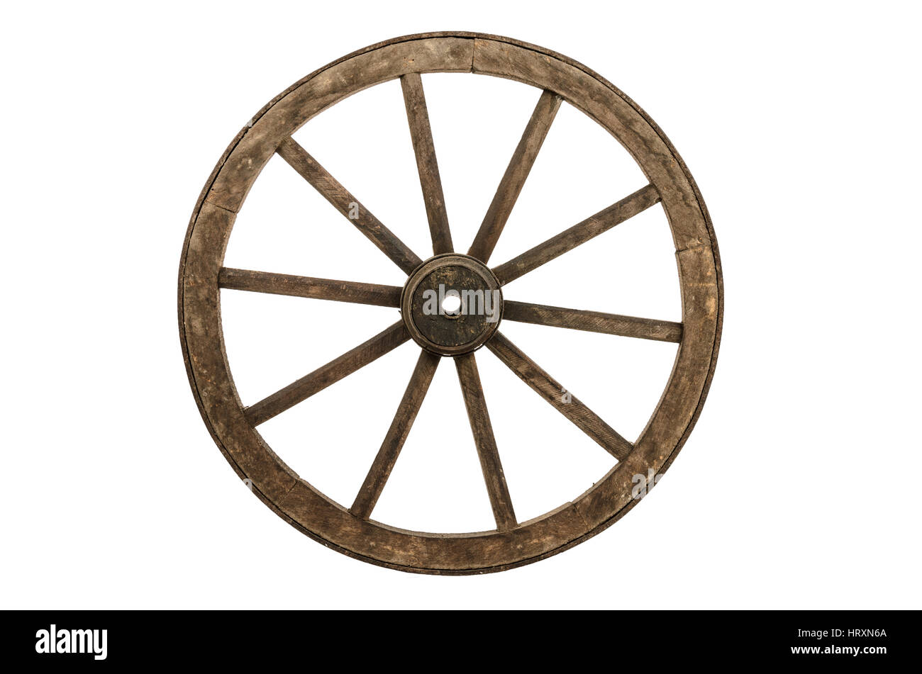 Vecchio di legno appoggiate isolati su sfondo bianco Foto Stock