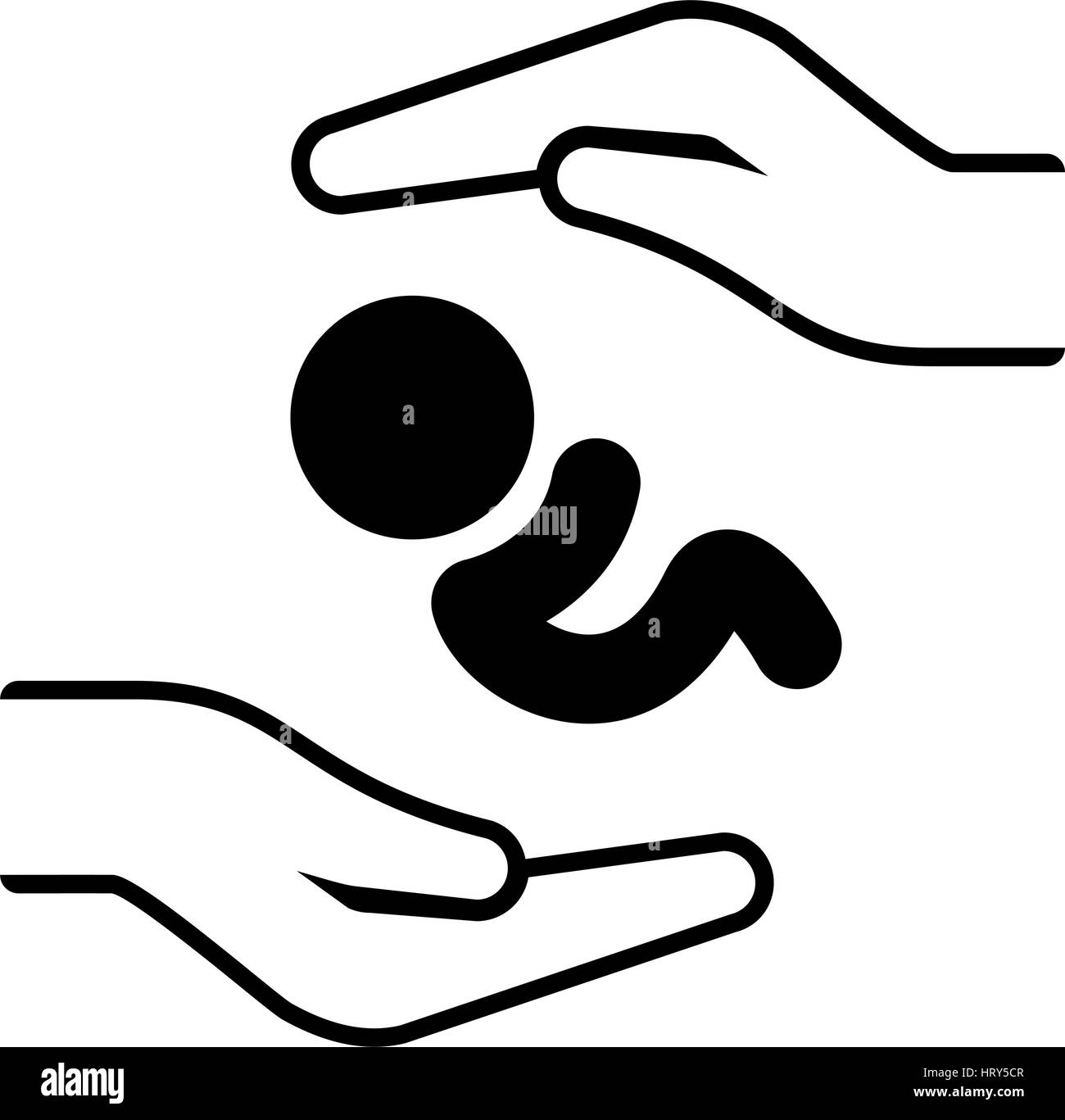 Cura postnatale icona. Design piatto. Illustrazione Vettoriale