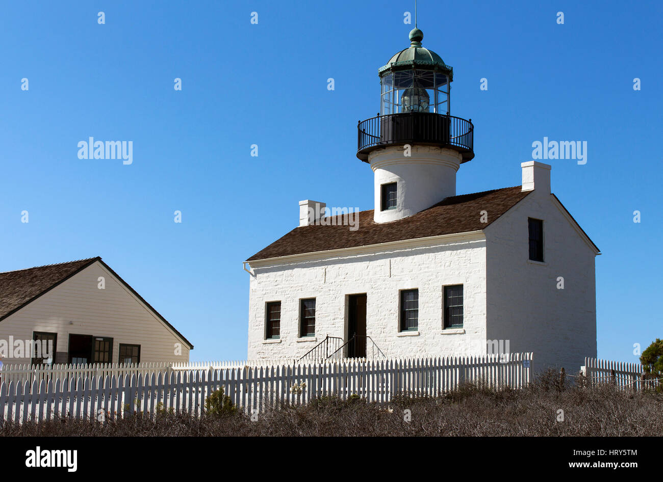 Lo storico Old Point Loma faro Cabrillo National Monument in San Diego California,l'America Foto Stock