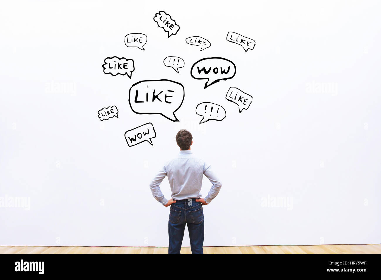 Feedback positivo concetto, ama su reti sociali Foto Stock