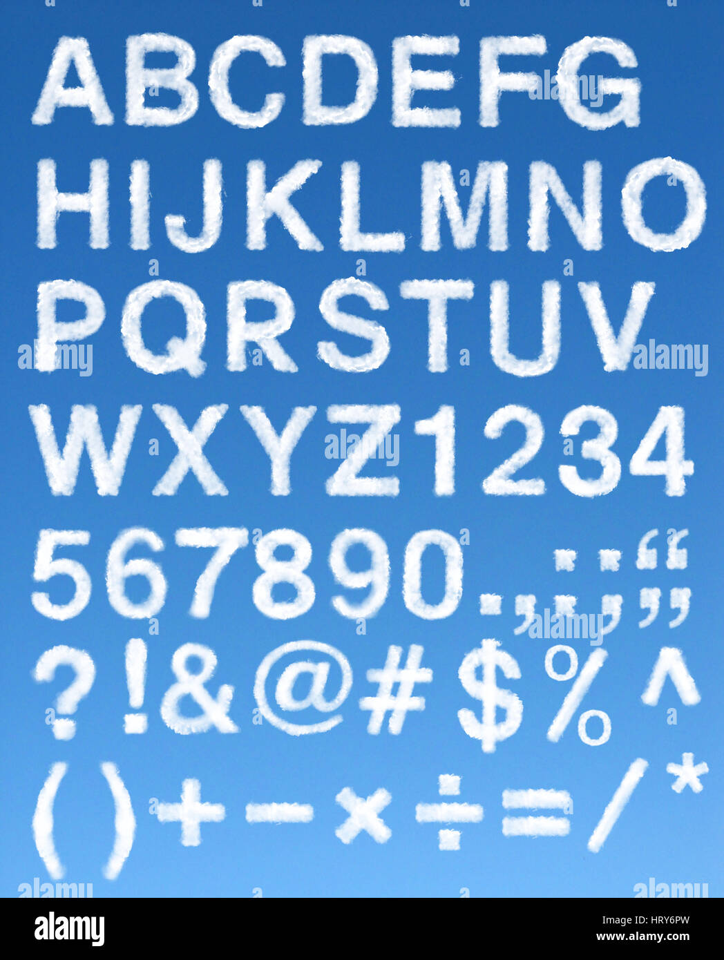 Nuvole creativo forma per alfabeti Foto Stock