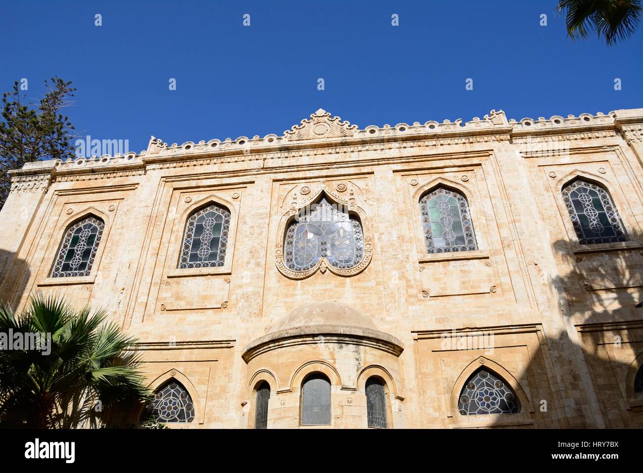 Vista di St Tito chiesa in Pl Agiou Titou, Heraklion, Creta, Grecia, l'Europa. Foto Stock