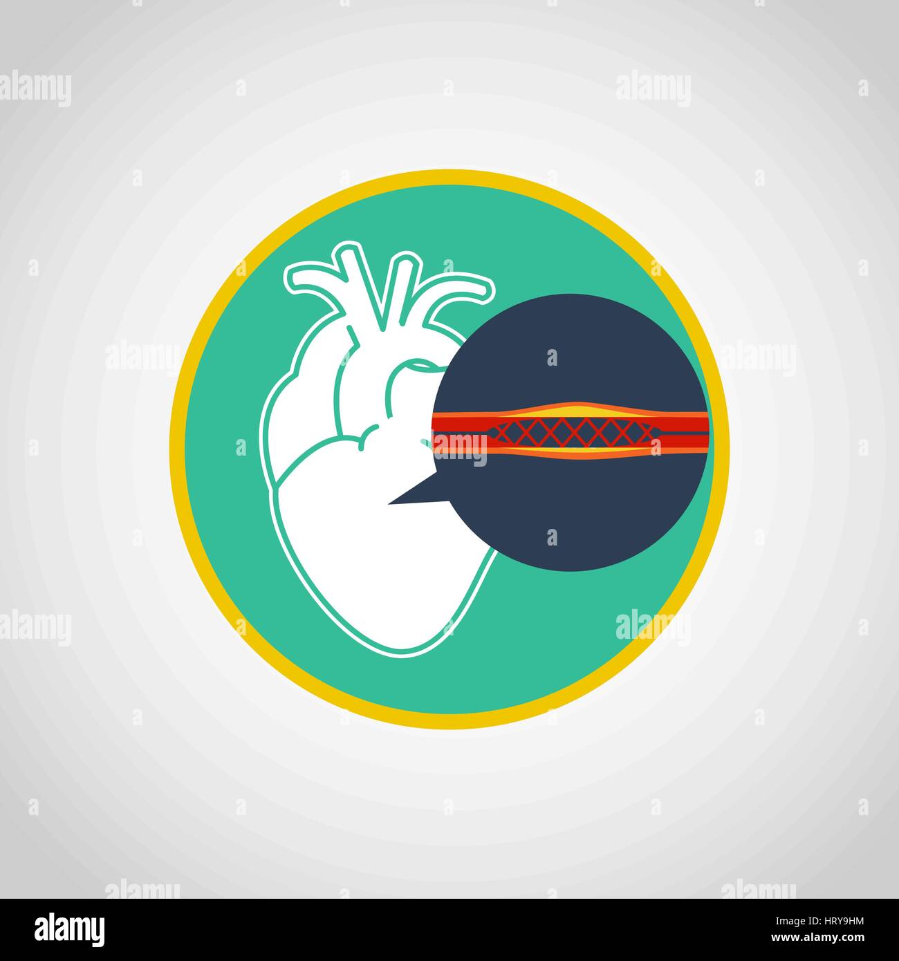 Cateterismo cardiaco vettore icona logo design Illustrazione Vettoriale