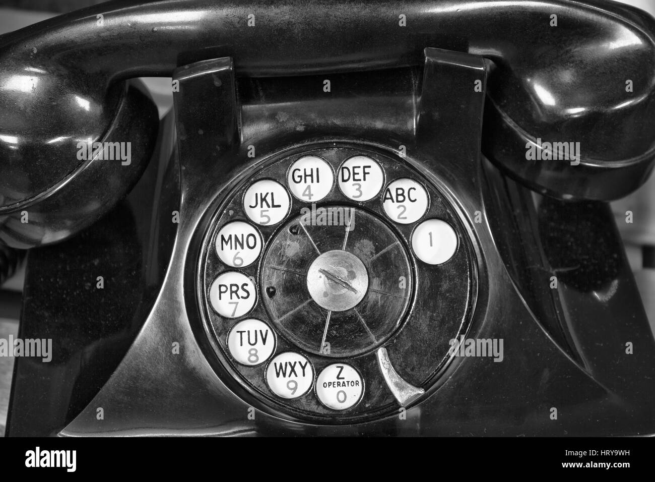 Vecchio telefono - Antiquariato Manopola telefono Foto Stock