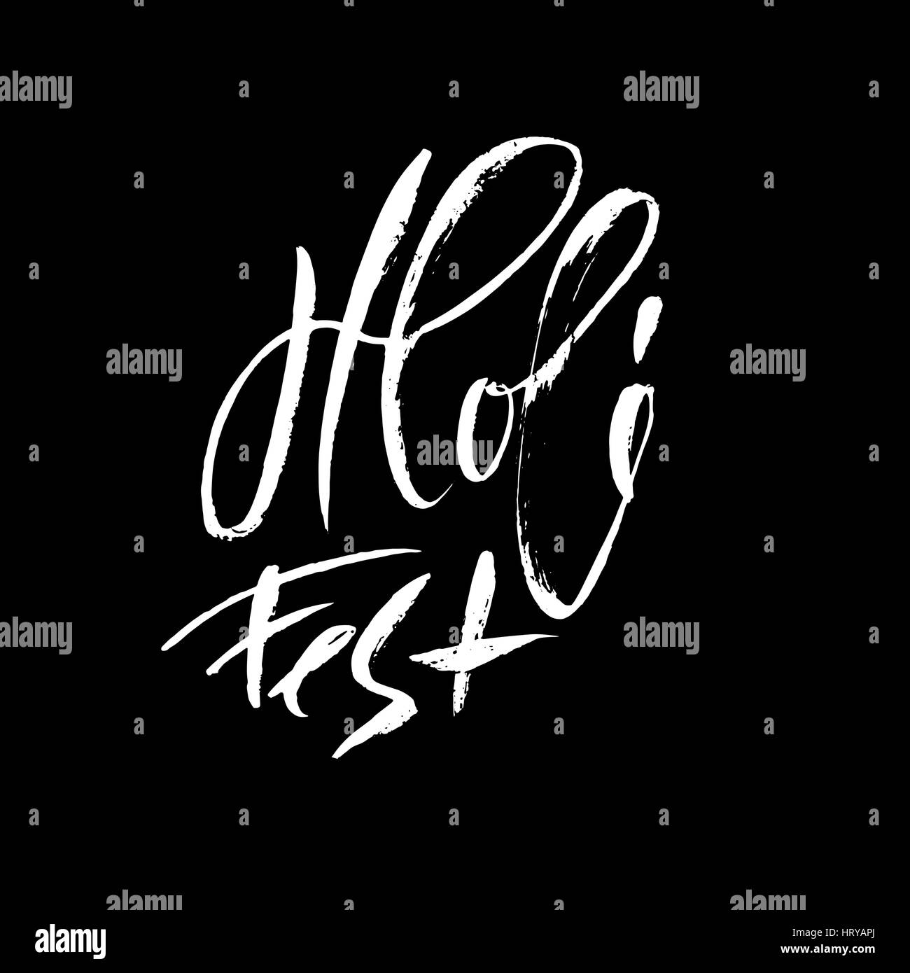 Illustrazione Vettoriale. Disegnato a mano lettering spazzola di Holi Fest. Grunge iscrizione di inchiostro. Illustrazione Vettoriale