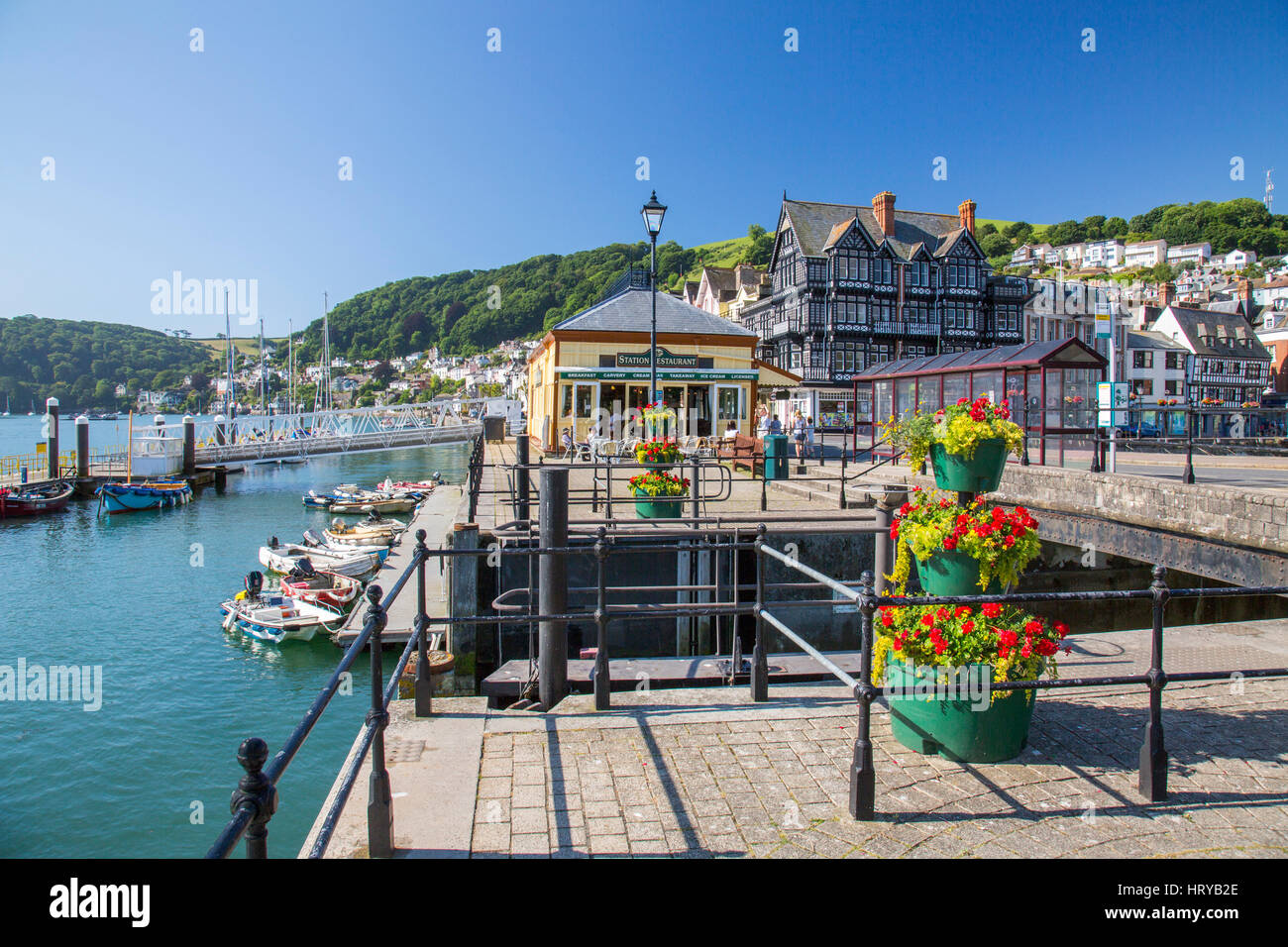 Dartmouth dell ex GWR stazione si trova sulla riva del fiume Dart ma era un mai connesso ad una linea ferroviaria Devon, Inghilterra, Regno Unito Foto Stock