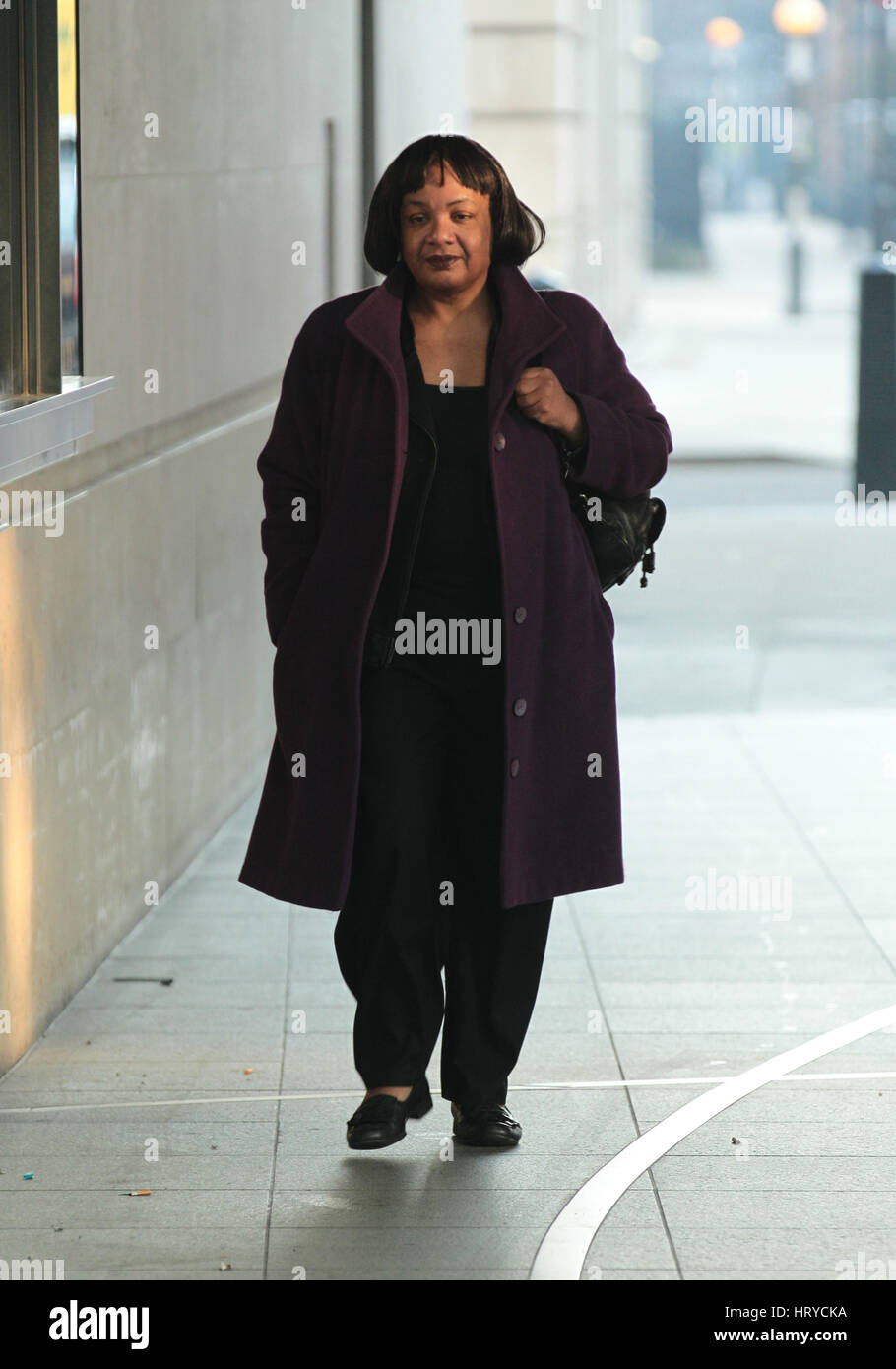 Diane Abbott visto presso la BBC Studios di Londra, 22 Jan 2017 Foto Stock