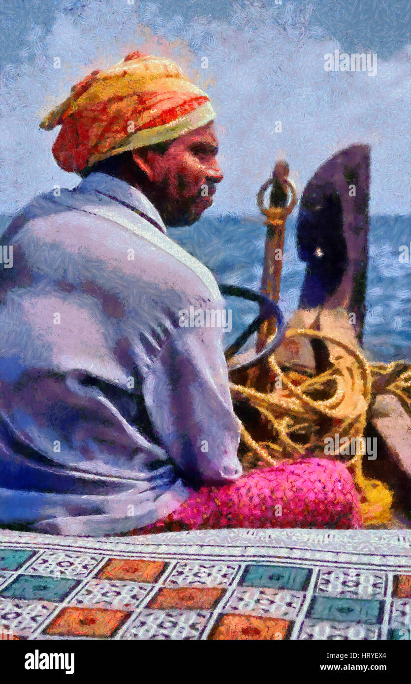 Guida in barca in Kerala, India Foto Stock
