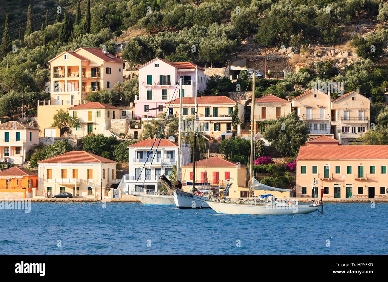 Vathy Harbour, Ithaca, Grecia Foto Stock