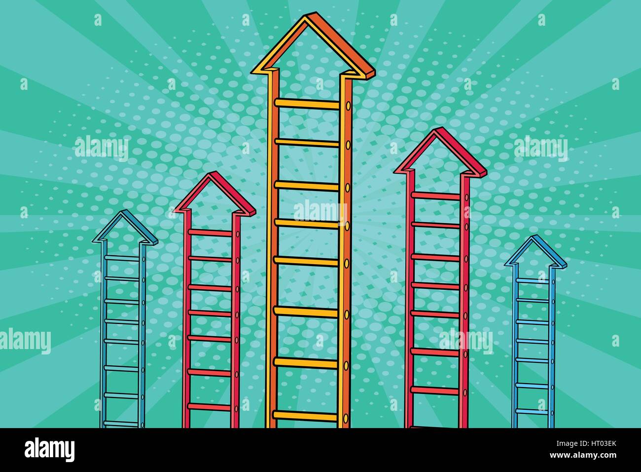 La scala del grafico a freccia la crescita Illustrazione Vettoriale