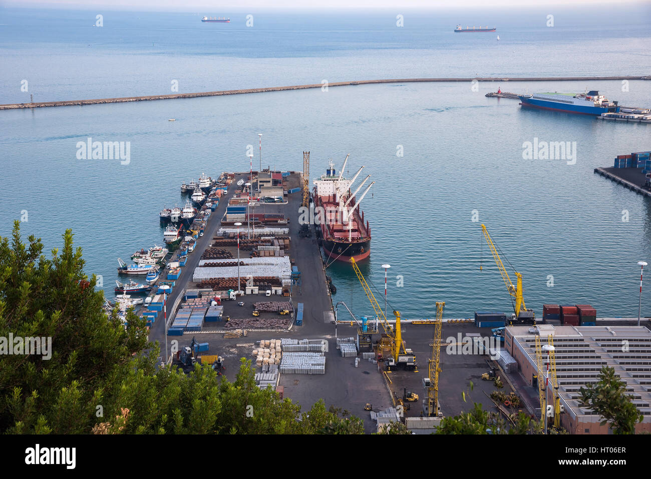 Zona industriale od porto di Salerno in Italia Foto Stock