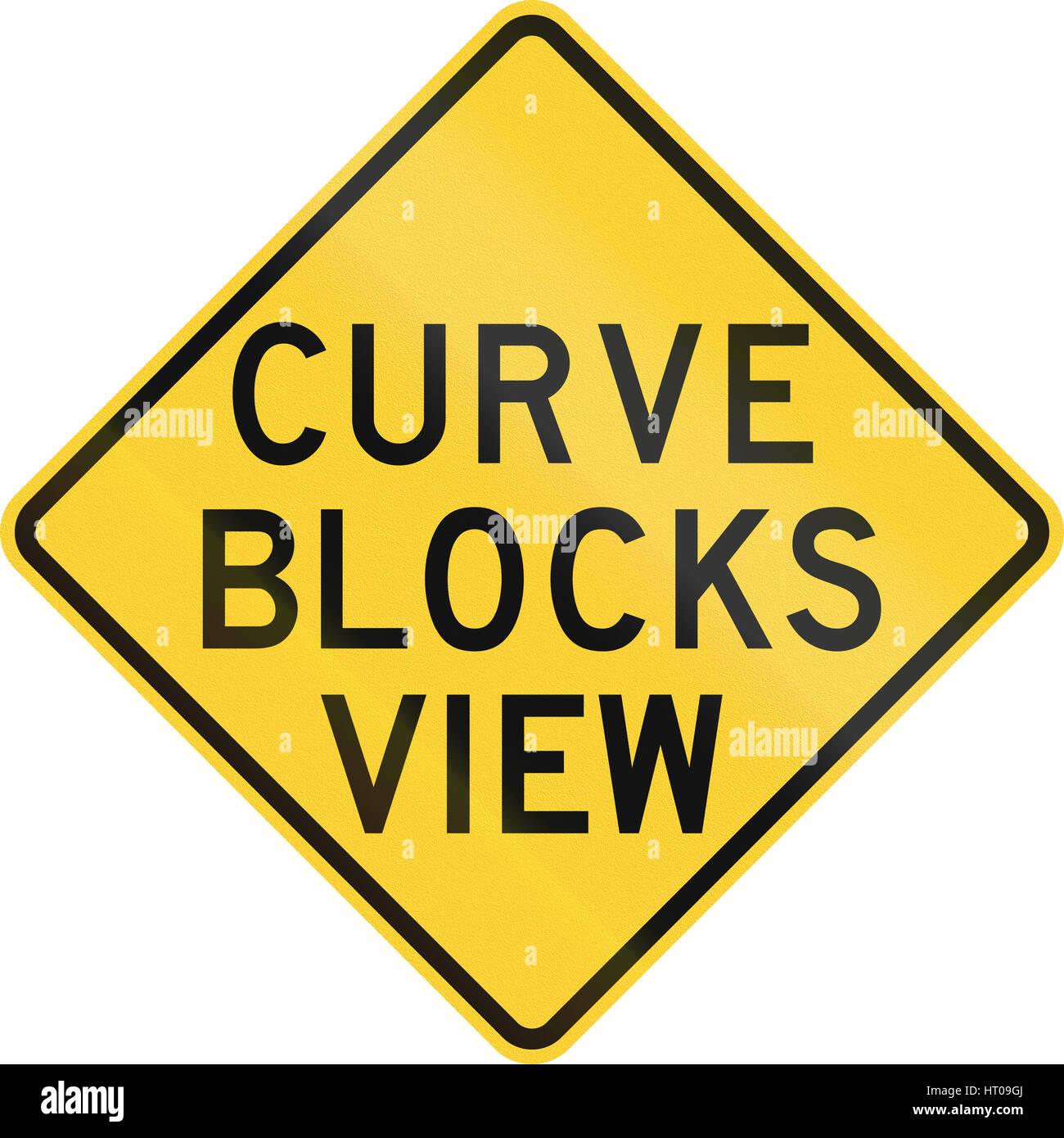 Cartello stradale utilizzata negli Stati Uniti Stato del Texas - curva blocca vista. Foto Stock