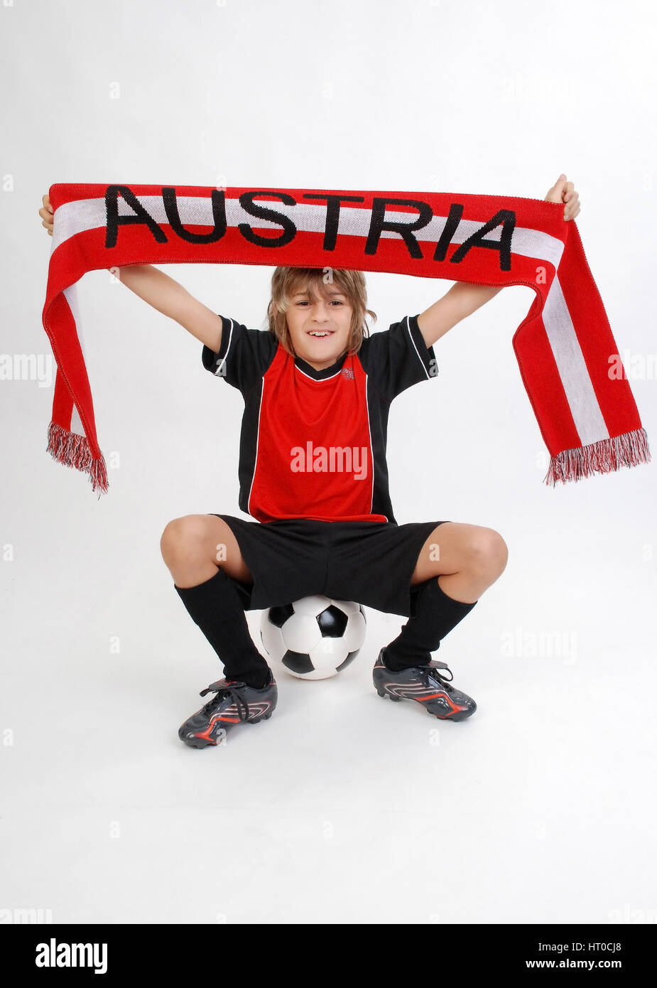 Junger, ˆsterreichischer Fu?ballfan - giovani, austriaca tifoso di calcio Foto Stock