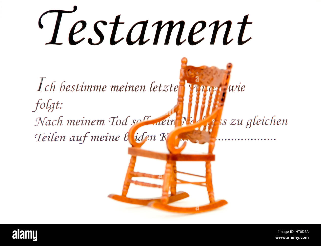Symbolbild Testamento - simbolico per testamento Foto Stock