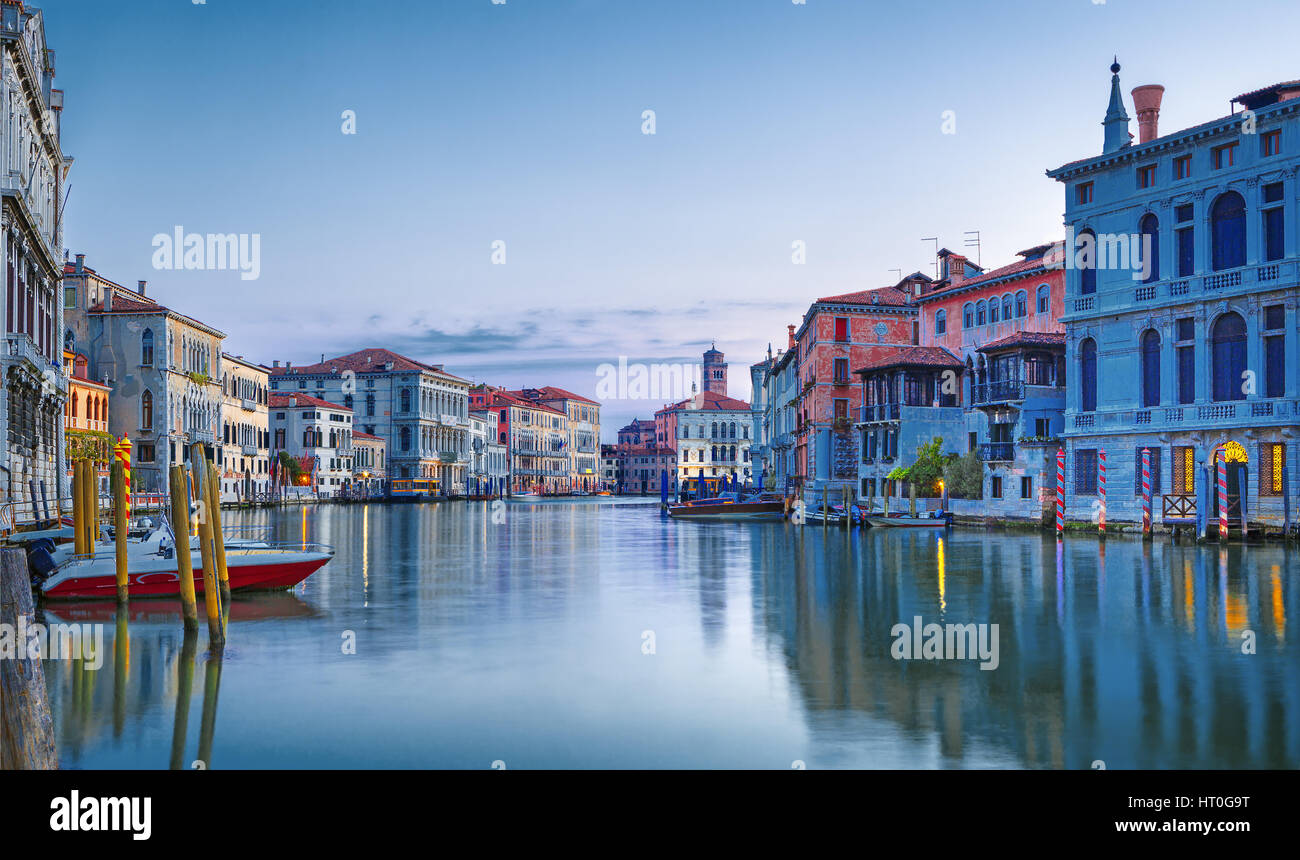 Bellissima vista sul Canal Grande di Venezia romantica,Italia Foto Stock
