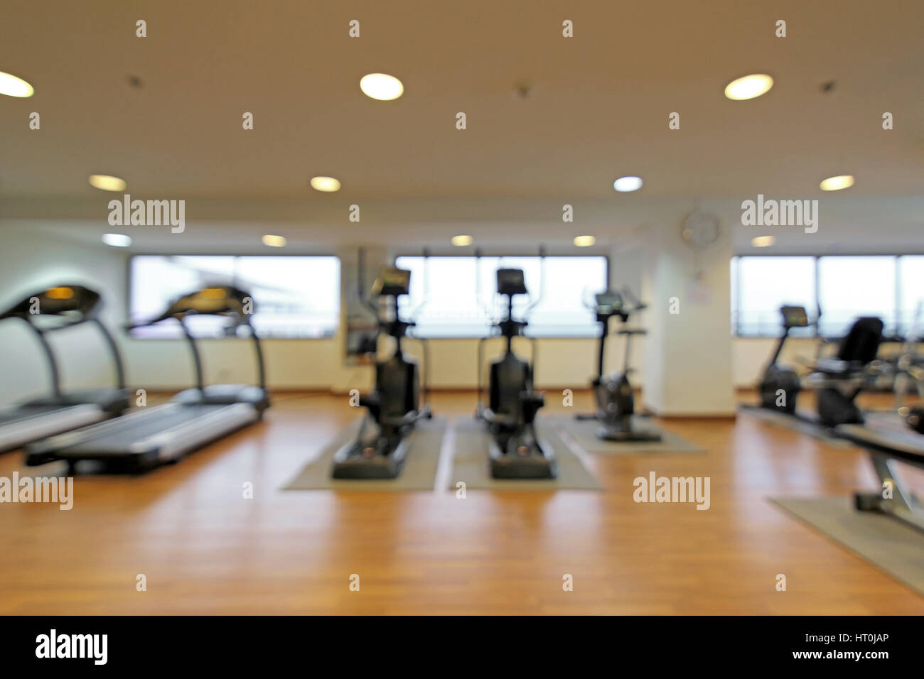 Abstract blur sala fitness interno per lo sfondo Foto Stock
