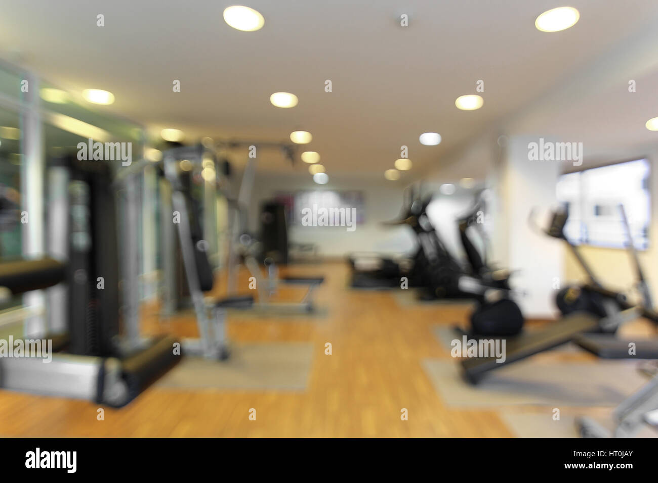 Abstract blur sala fitness interno per lo sfondo Foto Stock