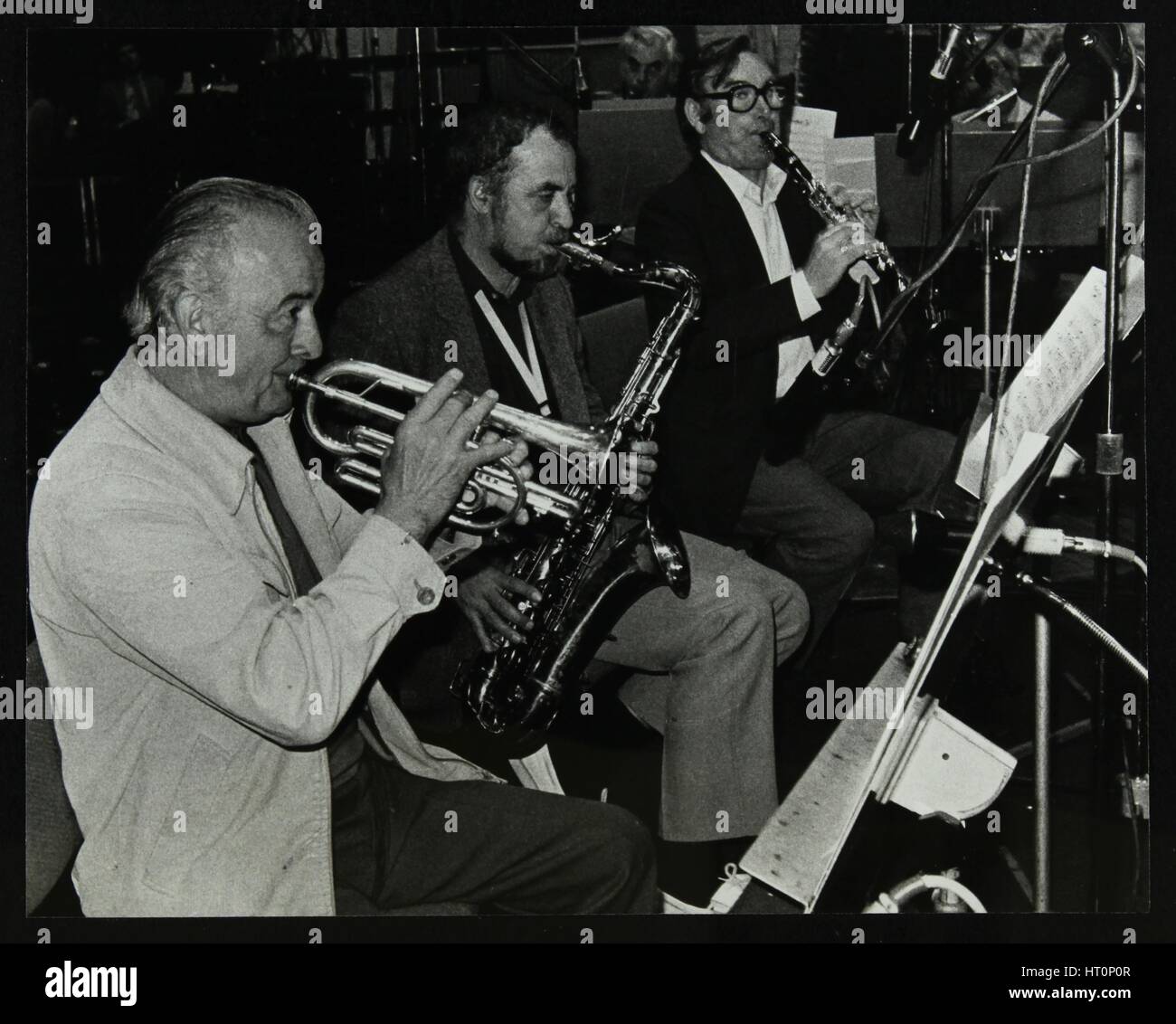 Kenny Baker, Danny Moss e Henry Mackenzie presso gli studi di registrazione della BBC, Londra, 22 aprile 1982. Artista: Denis Williams Foto Stock