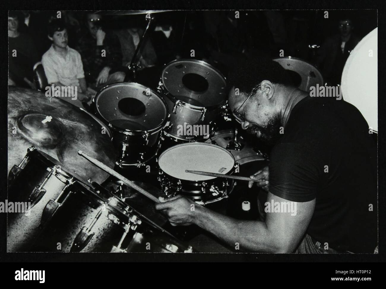 Billy Cobham conducendo un clinic a ferro di cavallo Hotel, Londra, 1980. Artista: Denis Williams Foto Stock