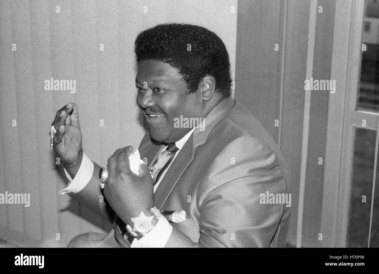 Fats Domino, Royal Festival Hall di Londra, 1985. Artista: Brian O Connor. Foto Stock