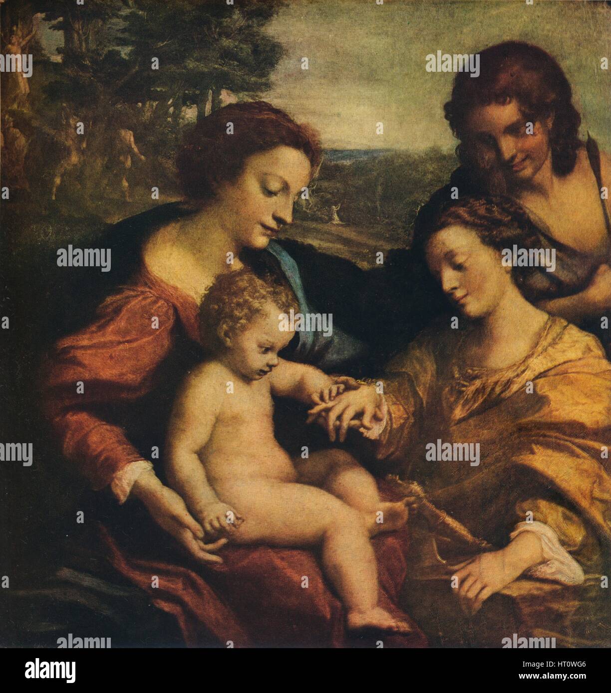 " Il Matrimonio mistico di Santa Caterina", 1526-1527. Artista: Correggio. Foto Stock
