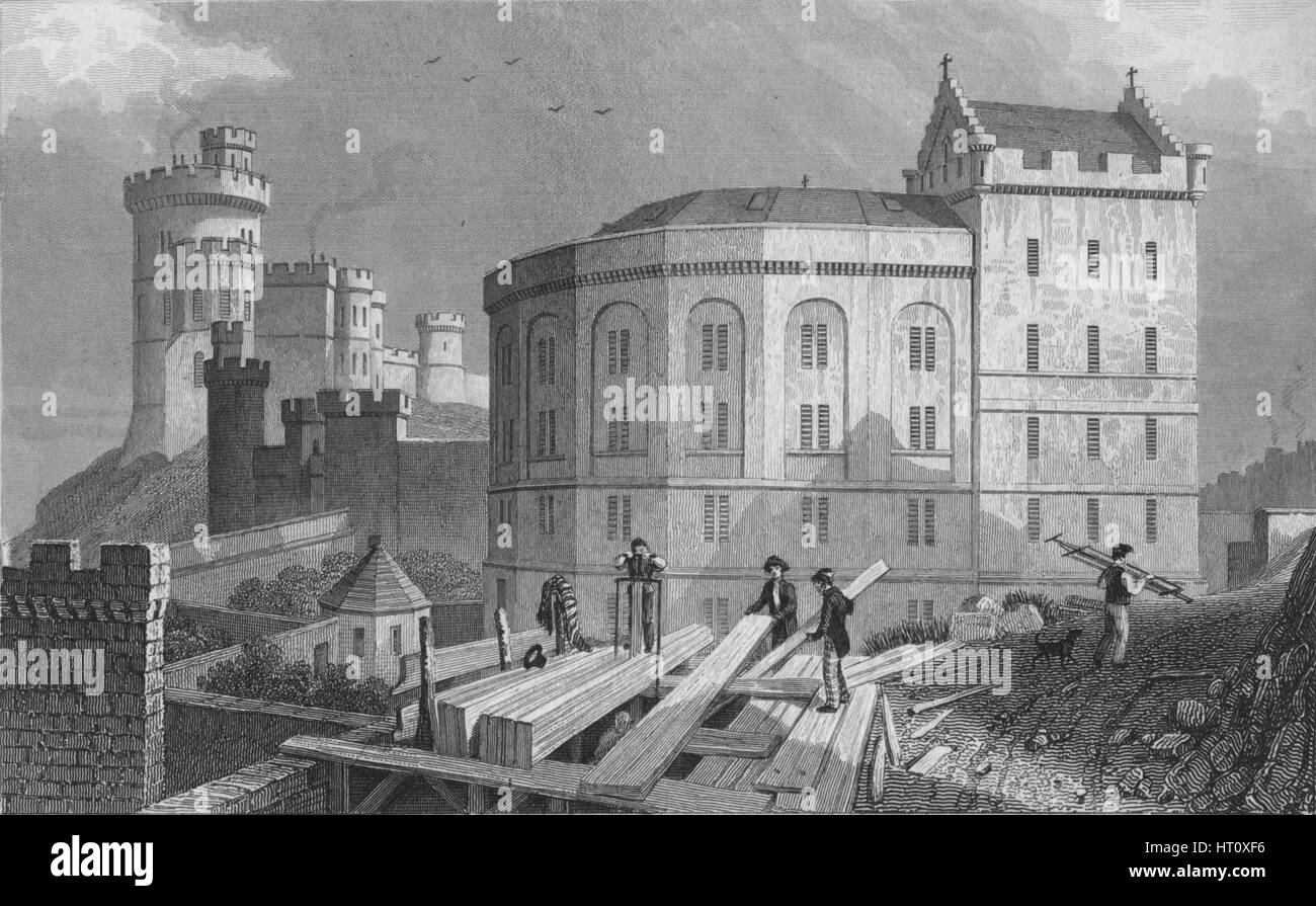 "East End del Bridewell, il carcere e la casa del governatore, Edimburgo", 1829. Artista: William Tombleson. Foto Stock