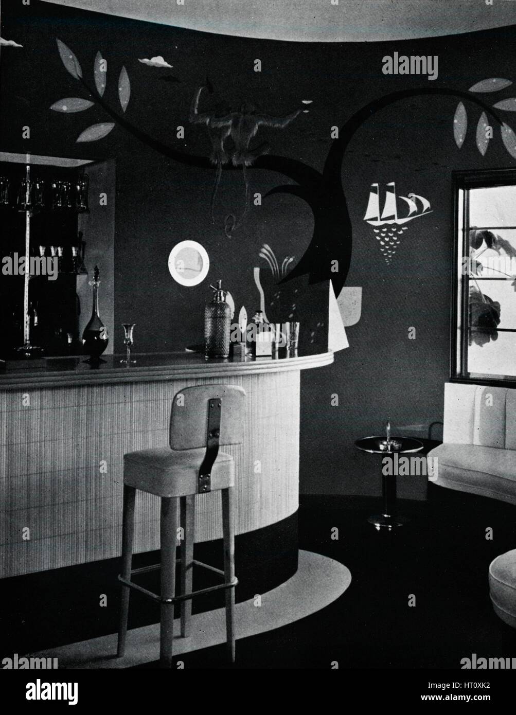 Il bar 'Il sig. e la Sig.ra Joe Penner's house, Beverly Hills, la California', C1939. Artista: Stuart O'Brien. Foto Stock