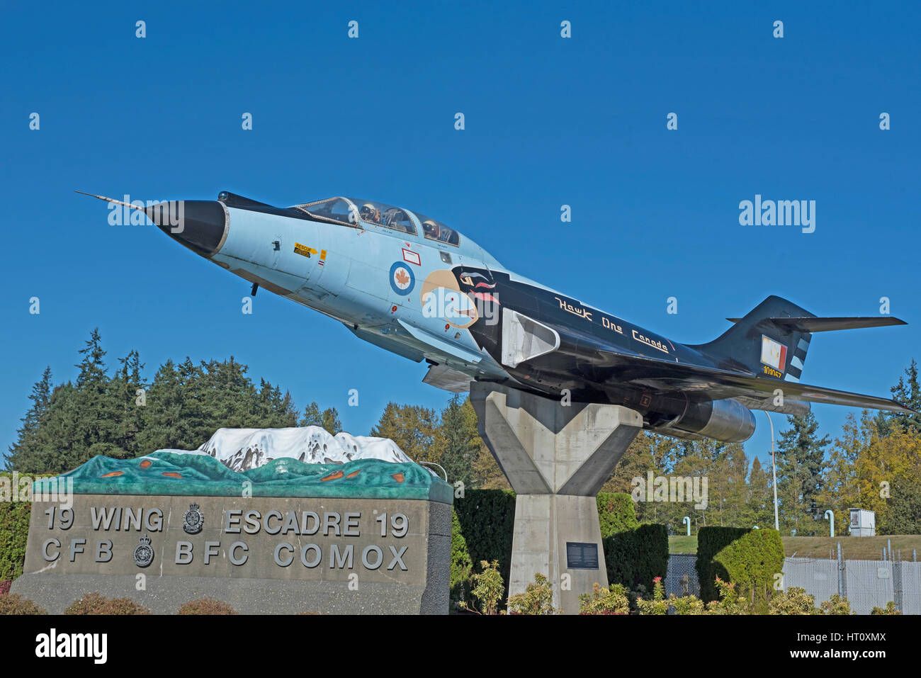 McDonnell F-101 Voodoo Skyhawk uno, Porta di guardia a Comox stazione aria Isola di Vancouver, BC. In Canada. Foto Stock