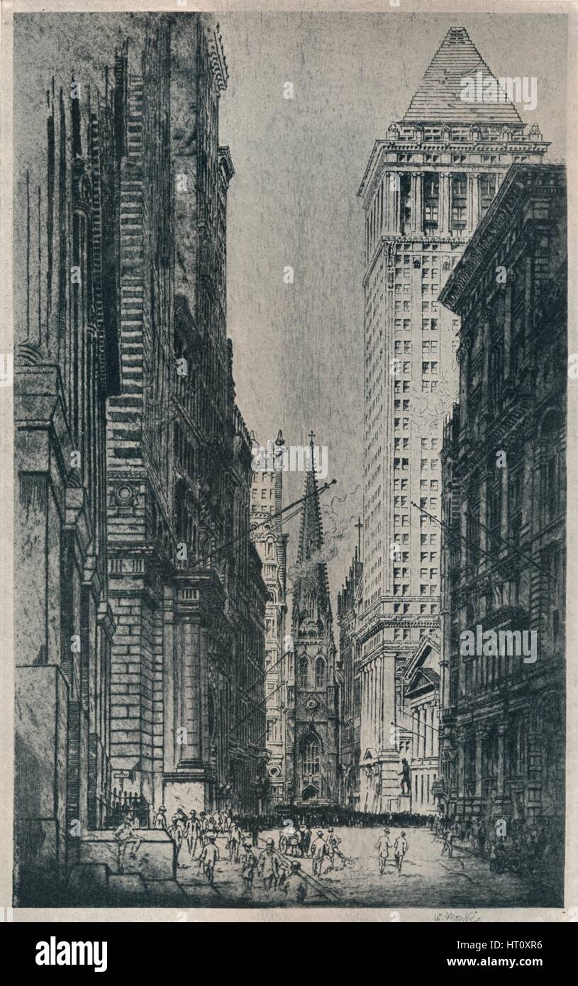 "Wall Street, New York', C1913. Artista: Guglielmo Monaco. Foto Stock