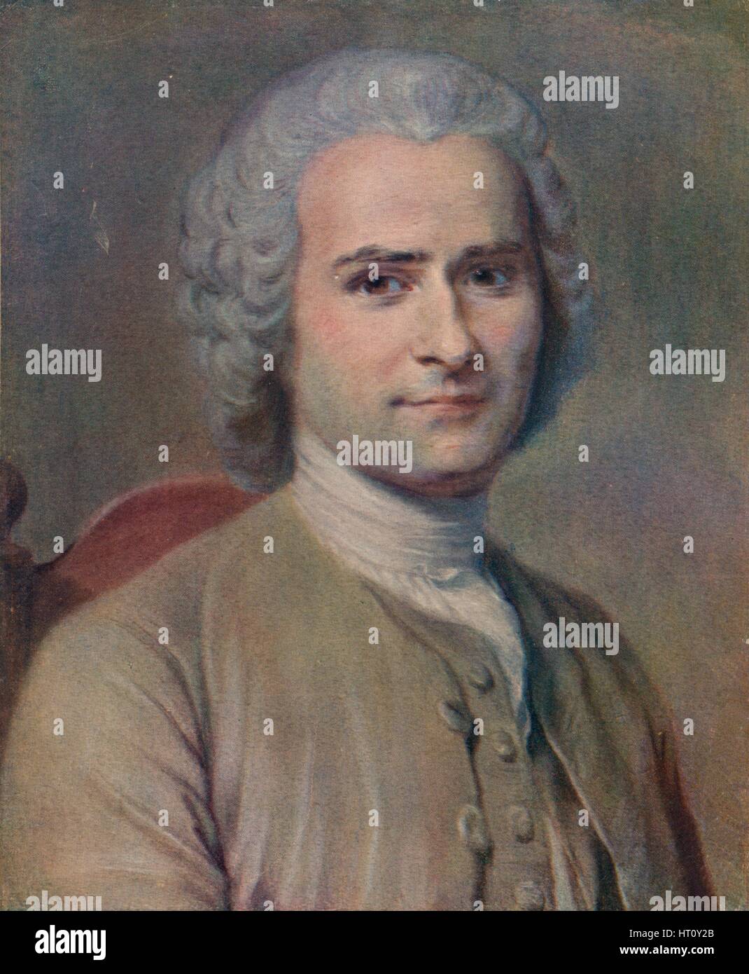 " Jean Jacques Rousseau ", 1753. Artista: Maurice-Quentin de La Tour. Foto Stock