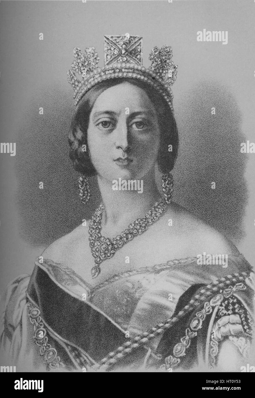 La regina Victoria, 1843 (1936). Artista: sconosciuto. Foto Stock