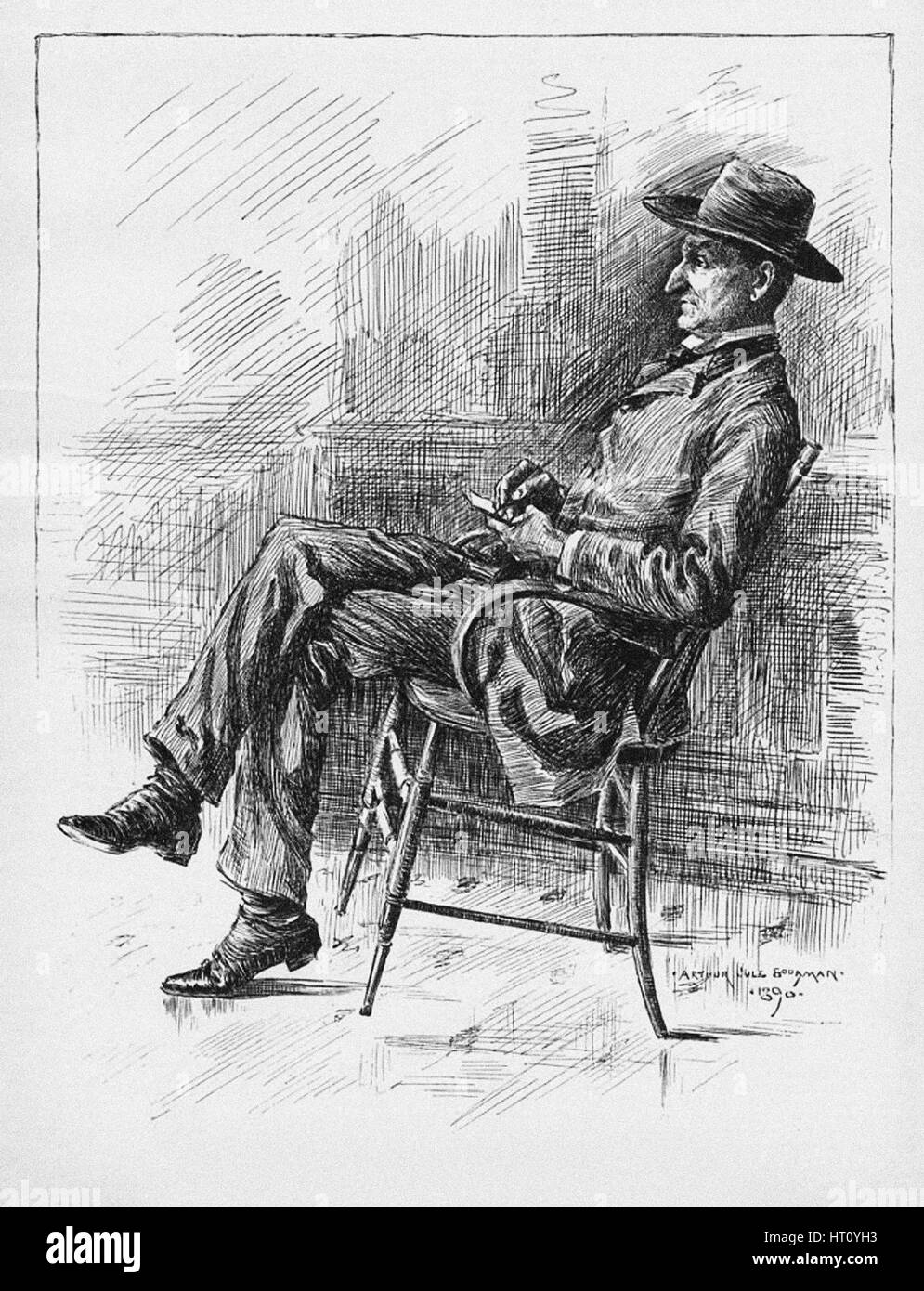 Ritratto di Benjamin Pietro vecchio Hutch Hutchinson, 1890. Artista: Goodman, Arthur joule (?-1926) Foto Stock