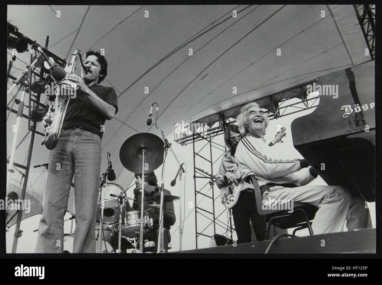 Il Dave Brubeck Quartet giocando al Capital Radio Jazz Festival, Londra, luglio 1979. Artista: Denis Williams Foto Stock