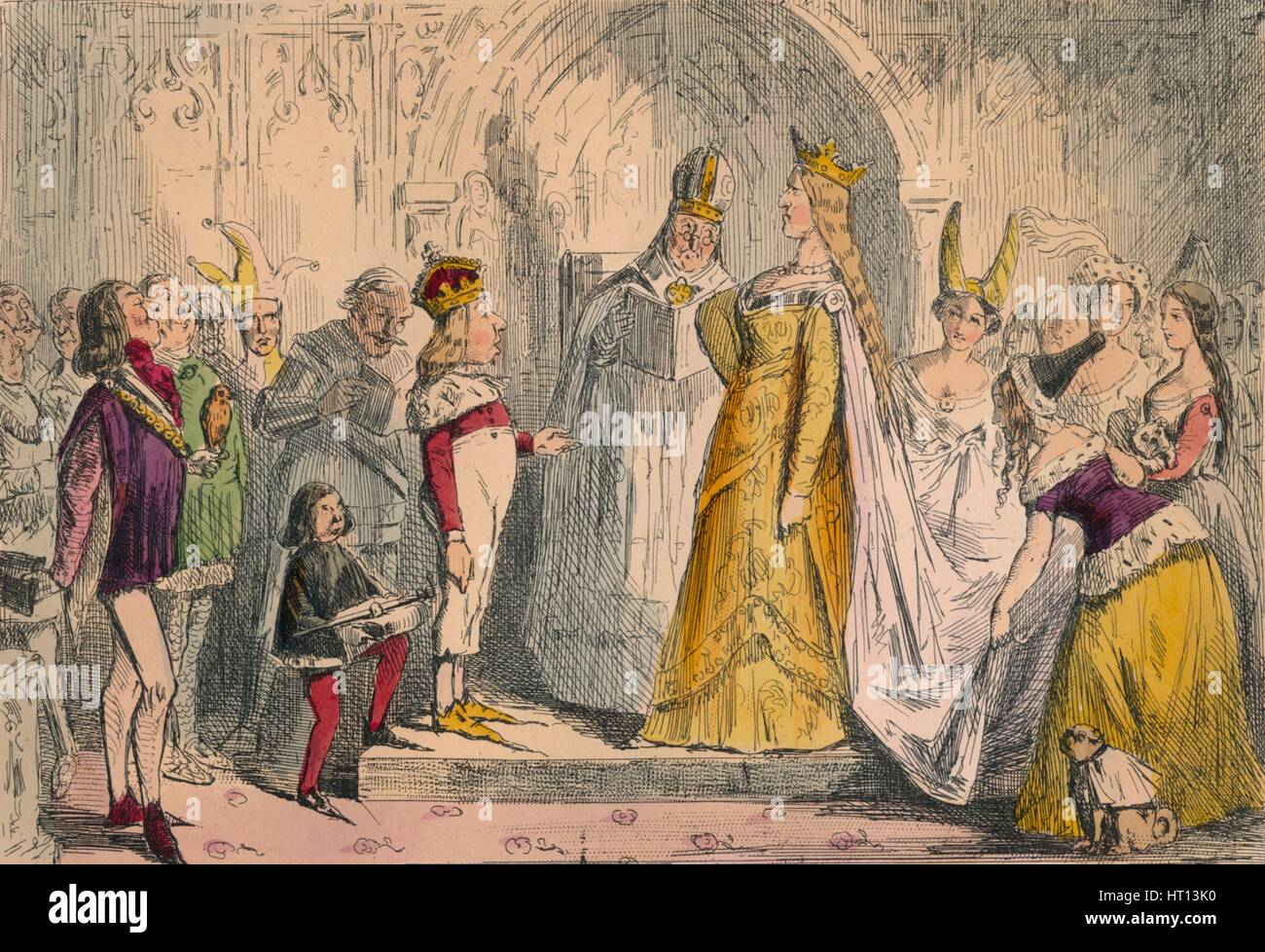 Il matrimonio di Henry il sesto e Margherita di Anjou, 1850. Artista: John Leech Foto Stock