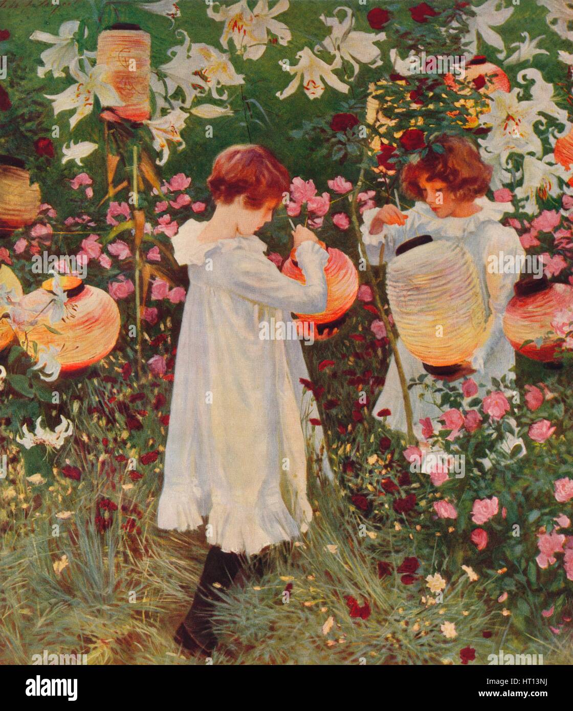 Garofano, Lily, Giglio, Rose, 1885-86 (1938). Artista: John Singer Sargent Foto Stock