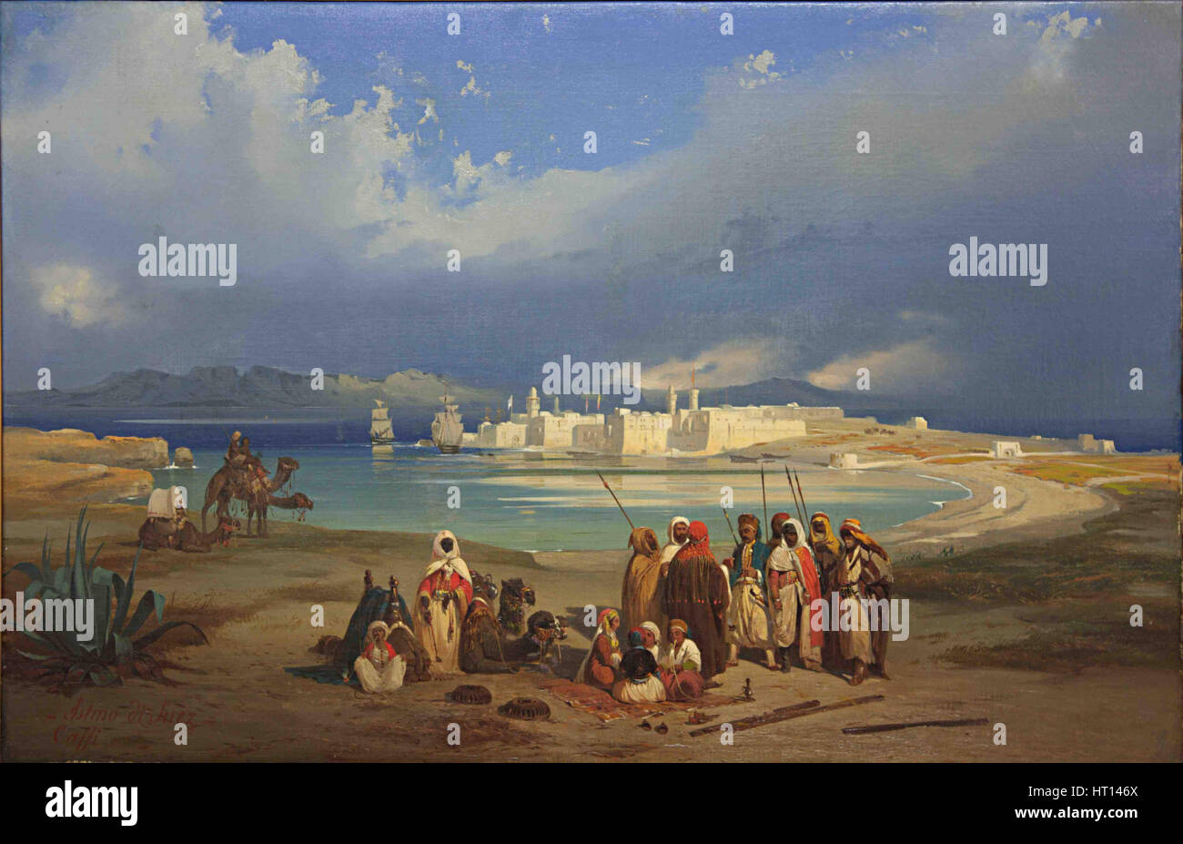 L'istmo di Suez, ca 1845. Artista: Caffi, Ippolito (1814-1866) Foto Stock