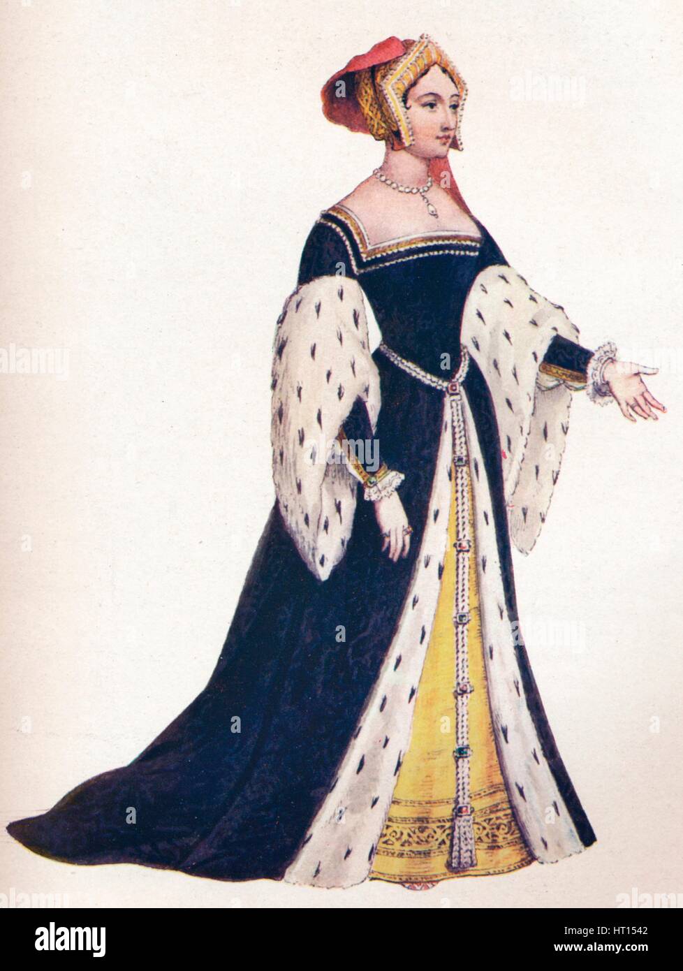 Anna Bolena, o Anne Bullen, regina d'Inghilterra 1533, (1902). Artista: Edmund Thomas Parris Foto Stock