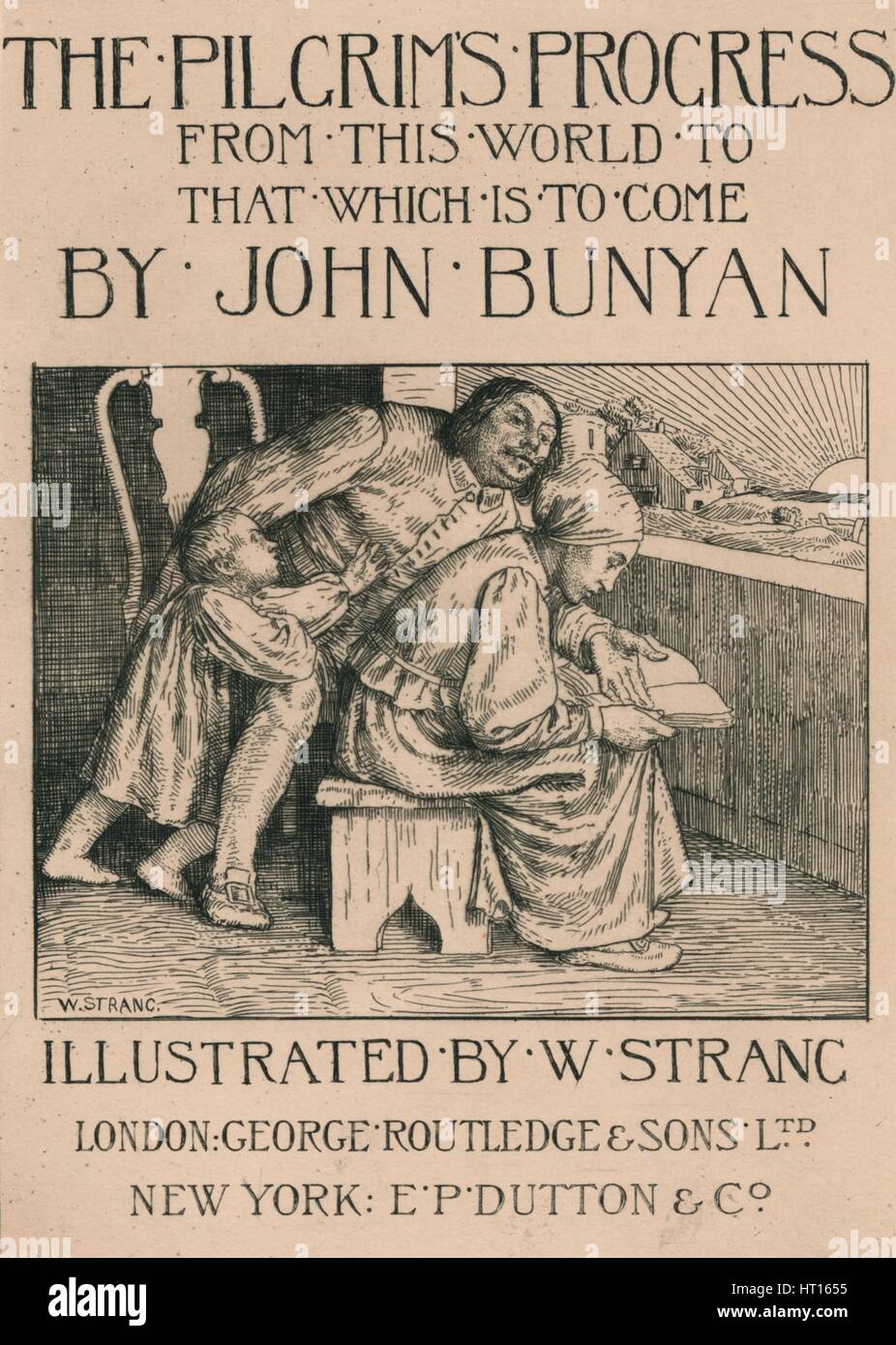 "Bunyan la moglie di leggere la Bibbia a lui", c1916. Foto Stock