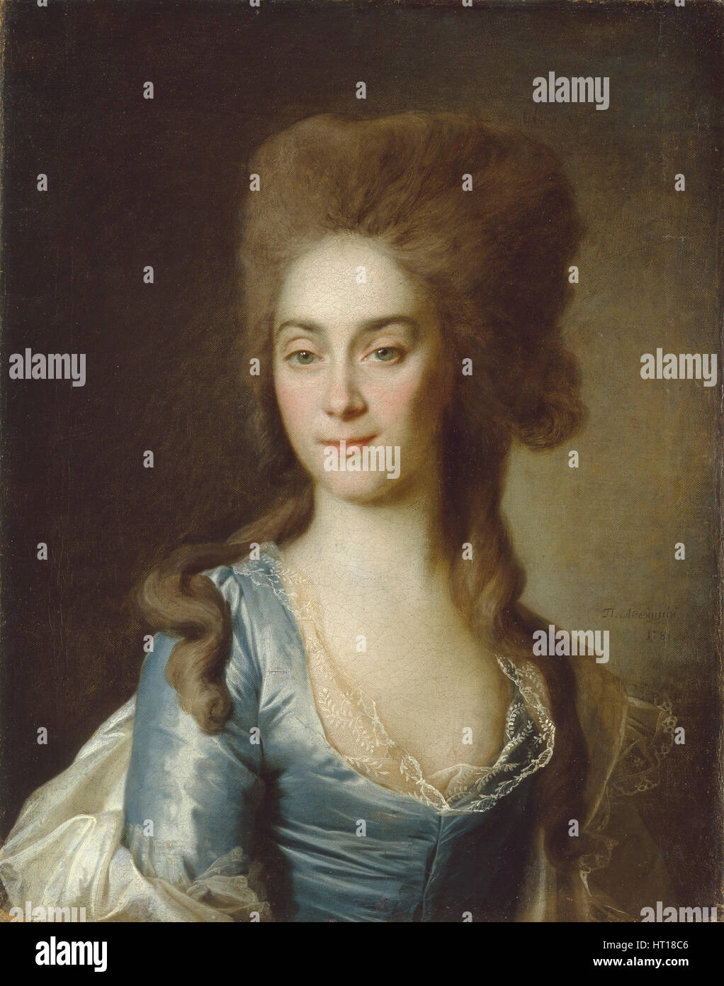 Ritratto di Tatyana Petrovna Raznatovskaya, née Rezvaya, 1781. Artista: Levitsky, Dmitri Grigorievich (1735-1822) Foto Stock