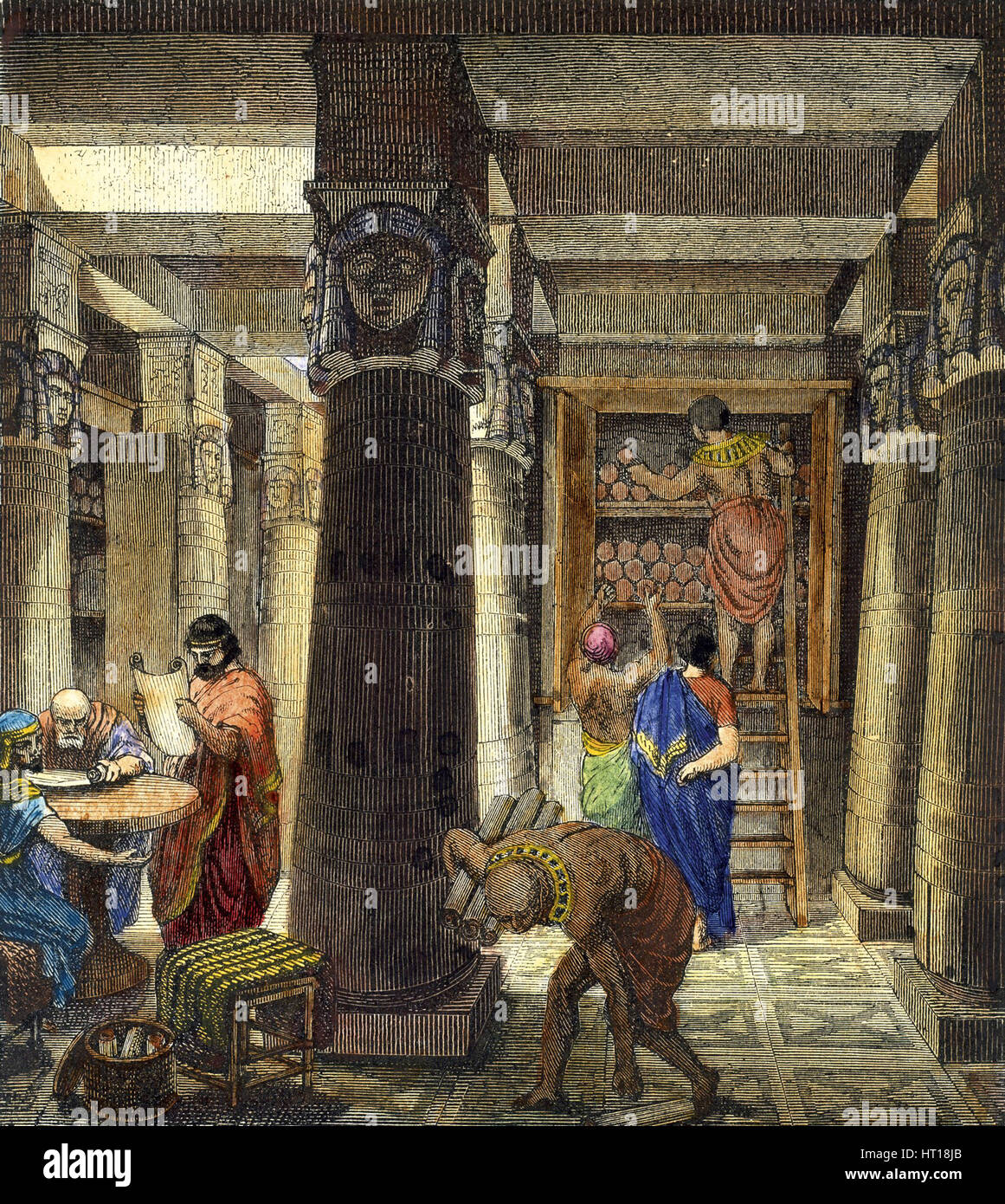La Biblioteca di Alessandria, 1876. Artista: Anonimo Foto Stock