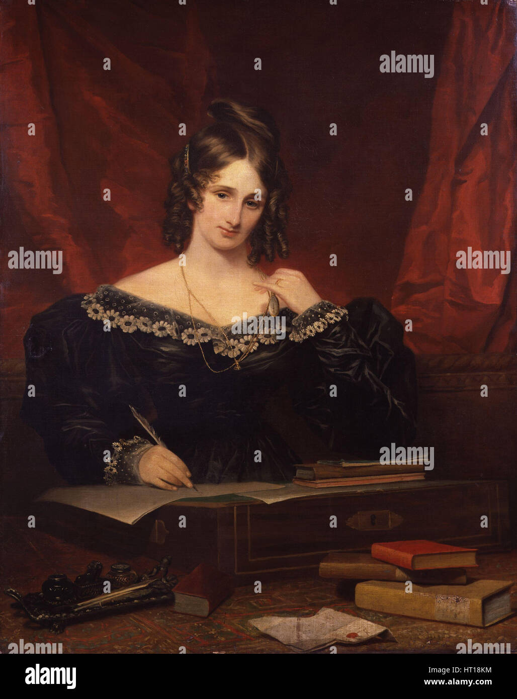 Mary Shelley, 1831. Artista: moncone, Samuel Giovanni (1778-1863) Foto Stock