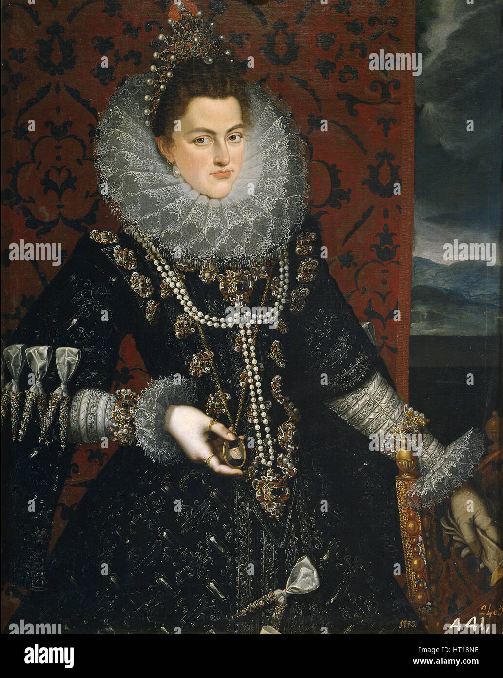 La Infanta Isabel Clara Eugenia (1566-1633), 1598-1599. Artista: Pantoja de la Cruz, Juán (1553-1608) Foto Stock