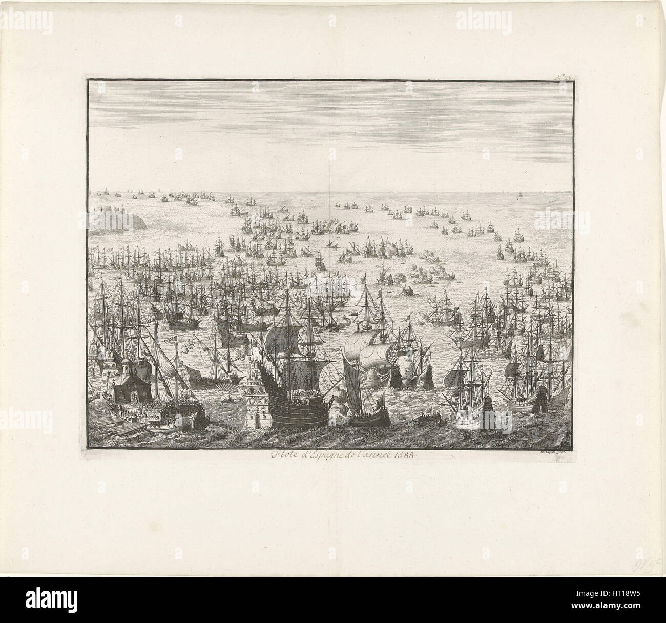 L affondamento della Armada spagnola nel 1588, c. 1680. Artista: Luyken, Jan (Johannes) (1649-1712) Foto Stock