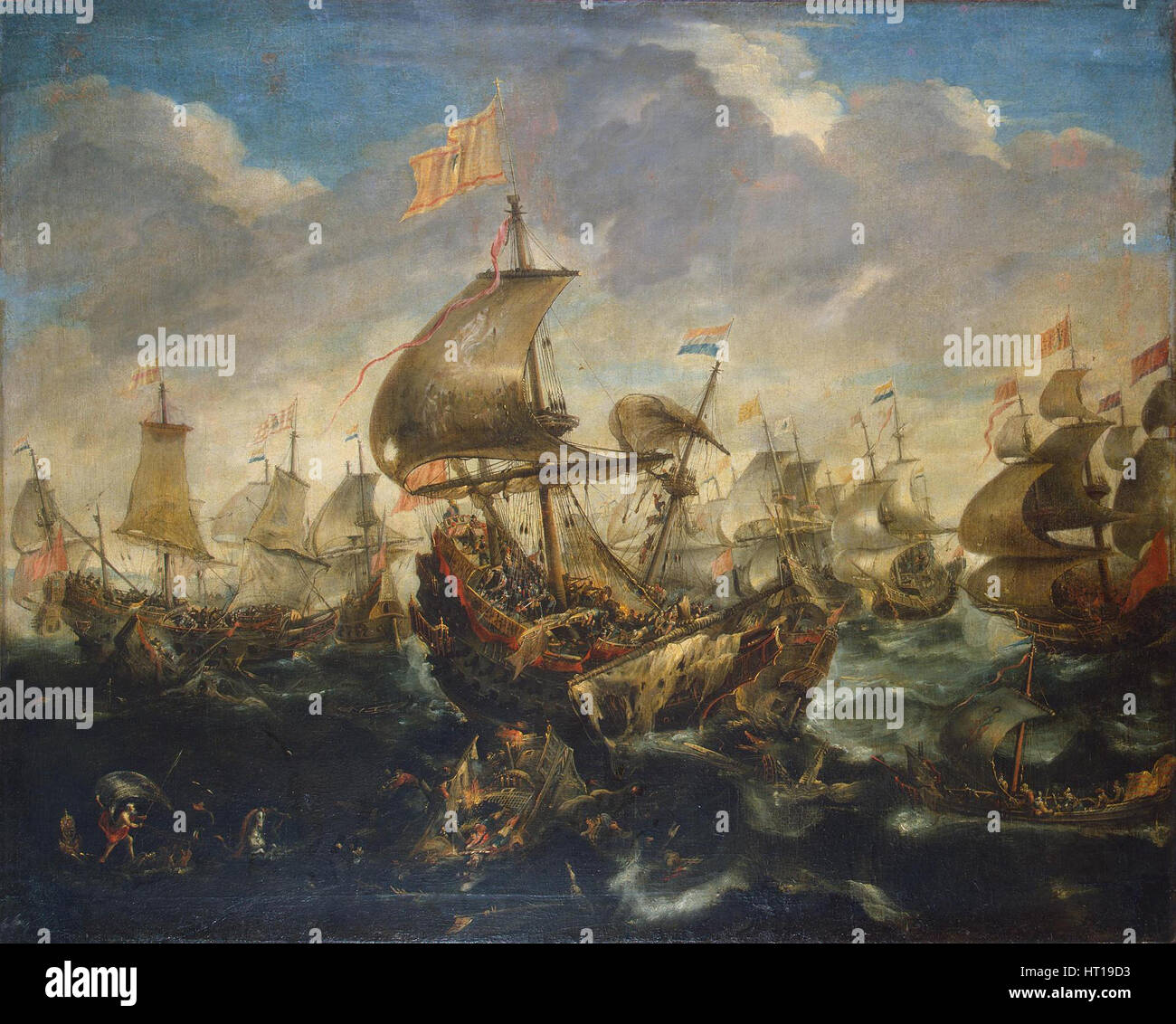 La battaglia di Haarlemmermeer il Maggio 26, 1573, 1620 s. Artista: Eertvelt, Andries Van (1590-1652) Foto Stock