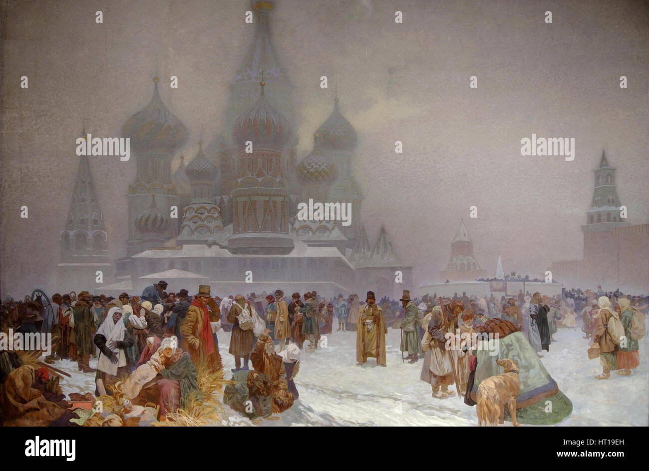 La soppressione della servitù in Russia, 1914. Artista: Mucha, Alfons Maria (1860-1939) Foto Stock